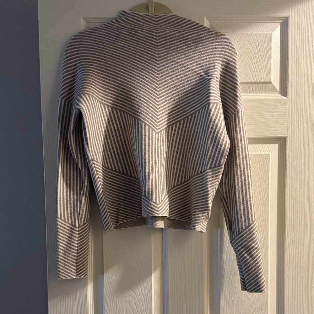 Cynthia Rowley Gray and White Striped Top